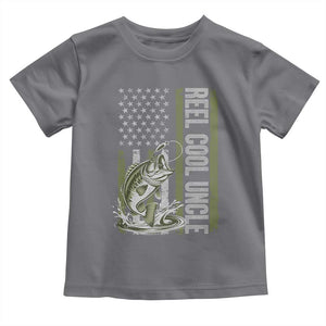 Uncle Fishing Toddler T Shirt Reel Cool Uncle Fisherman US Flag TS10 Charcoal Print Your Wear