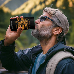 Reel Cool Grandpa 4 in 1 Can Cooler Tumbler Funny Fishing Fisherman Fathers Day TS10 Print Your Wear
