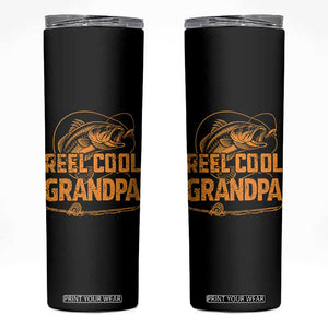 Reel Cool Grandpa Skinny Tumbler Funny Fishing Fisherman Fathers Day TS10 Black Print Your Wear