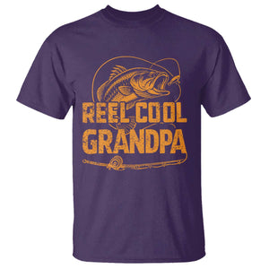 Reel Cool Grandpa T Shirt Funny Fishing Fisherman Fathers Day TS10 Purple Print Your Wear