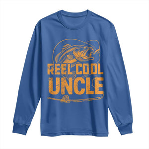 Reel Cool Uncle Long Sleeve Shirt Funny Fishing Fisherman Fathers Day TS10 Royal Blue Print Your Wear