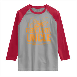 Reel Cool Uncle Raglan Shirt Funny Fishing Fisherman Fathers Day TS10 Sport Gray Red Print Your Wear