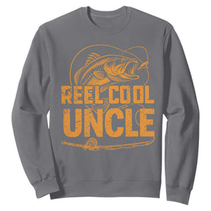 Reel Cool Uncle Sweatshirt Funny Fishing Fisherman Fathers Day TS10 Charcoal Print Your Wear