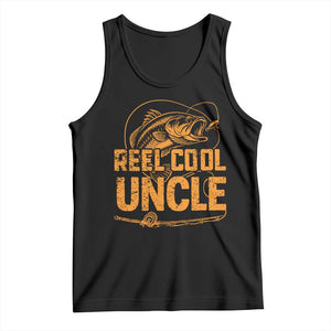 Reel Cool Uncle Tank Top Funny Fishing Fisherman Fathers Day TS10 Black Print Your Wear