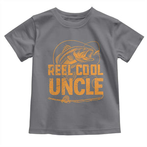 Reel Cool Uncle Toddler T Shirt Funny Fishing Fisherman Fathers Day TS10 Charcoal Print Your Wear