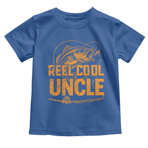 Reel Cool Uncle Toddler T Shirt Funny Fishing Fisherman Fathers Day TS10 Royal Blue Print Your Wear