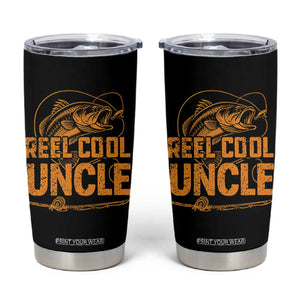 Reel Cool Uncle Tumbler Cup Funny Fishing Fisherman Fathers Day TS10 Black Print Your Wear