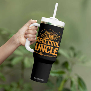 Reel Cool Uncle Tumbler With Handle Funny Fishing Fisherman Fathers Day TS10 Print Your Wear