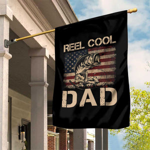 Reel Cool Dad Garden Flag Funny Fishing USA Flag Patriotic Fisherman Fathers Day TS10 Print Your Wear