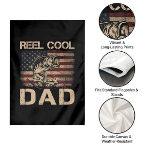 Reel Cool Dad Garden Flag Funny Fishing USA Flag Patriotic Fisherman Fathers Day TS10 Print Your Wear