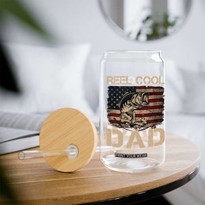 Reel Cool Dad Glass Can Funny Fishing USA Flag Patriotic Fisherman Fathers Day TS10 Print Your Wear