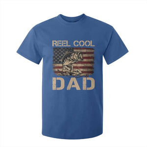 Reel Cool Dad T Shirt For Kid Funny Fishing USA Flag Patriotic Fisherman Fathers Day TS10 Royal Blue Print Your Wear