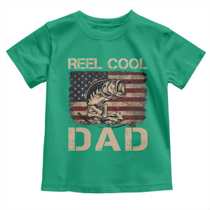 Reel Cool Dad Toddler T Shirt Funny Fishing USA Flag Patriotic Fisherman Fathers Day TS10 Irish Green Print Your Wear