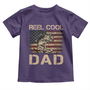 Reel Cool Dad Toddler T Shirt Funny Fishing USA Flag Patriotic Fisherman Fathers Day TS10 Purple Print Your Wear