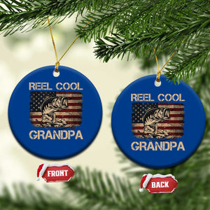 Reel Cool Grandpa Ceramic Ornament Funny Fishing USA Flag Patriotic Fisherman Fathers Day TS10 1pc Blue Print Your Wear
