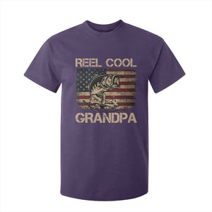Reel Cool Grandpa T Shirt For Kid Funny Fishing USA Flag Patriotic Fisherman Fathers Day TS10 Purple Print Your Wear