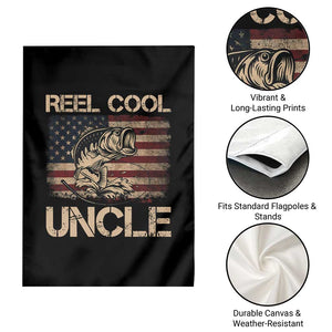 Reel Cool Uncle Garden Flag Funny Fishing USA Flag Patriotic Fisherman Fathers Day TS10 Print Your Wear