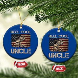 Reel Cool Uncle Ceramic Ornament Funny Fishing USA Flag Patriotic Fisherman Fathers Day TS10 1pc Blue Print Your Wear