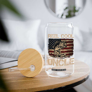 Reel Cool Uncle Glass Can Funny Fishing USA Flag Patriotic Fisherman Fathers Day TS10 Print Your Wear