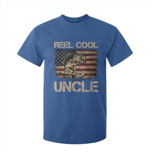 Reel Cool Uncle T Shirt For Kid Funny Fishing USA Flag Patriotic Fisherman Fathers Day TS10 Royal Blue Print Your Wear