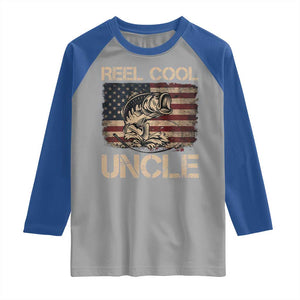 Reel Cool Uncle Raglan Shirt Funny Fishing USA Flag Patriotic Fisherman Fathers Day TS10 Sport Gray Royal Print Your Wear