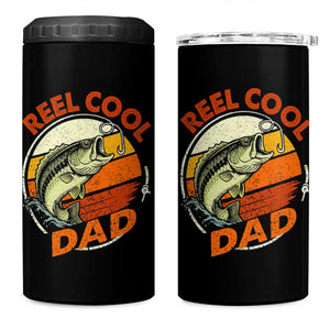 Reel Cool Dad 4 in 1 Can Cooler Tumbler Funny Fathers Day Fishing Lover Fisherman TS10 One Size: 16 oz Black Print Your Wear