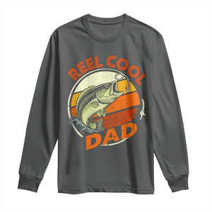 Reel Cool Dad Long Sleeve Shirt Funny Fathers Day Fishing Lover Fisherman TS10 Dark Heather Print Your Wear