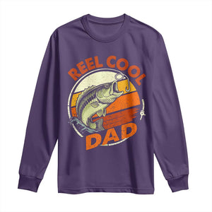 Reel Cool Dad Long Sleeve Shirt Funny Fathers Day Fishing Lover Fisherman TS10 Purple Print Your Wear
