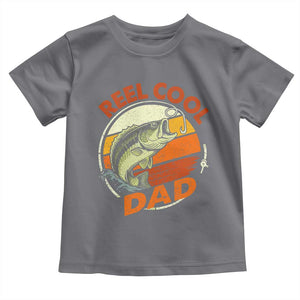 Reel Cool Dad Toddler T Shirt Funny Fathers Day Fishing Lover Fisherman TS10 Charcoal Print Your Wear