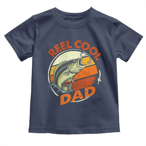 Reel Cool Dad Toddler T Shirt Funny Fathers Day Fishing Lover Fisherman TS10 Navy Print Your Wear
