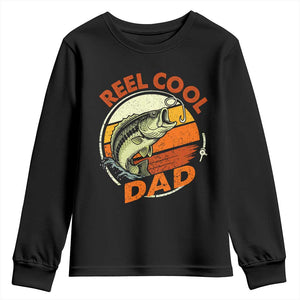Reel Cool Dad Youth Sweatshirt Funny Fathers Day Fishing Lover Fisherman TS10 Black Print Your Wear