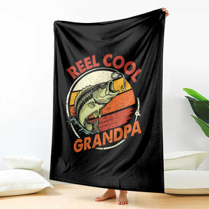 Reel Cool Grandpa Throw Blanket Funny Fathers Day Dada Fishing Lover Fisherman TS10 Print Your Wear