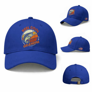 Reel Cool Grandpa Baseball Cap Funny Fathers Day Dada Fishing Lover Fisherman TS10 Baseball Cap Universal Fit Royal Blue Print Your Wear
