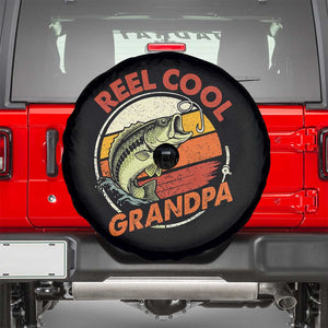 Reel Cool Grandpa Spare Tire Cover Funny Fathers Day Dada Fishing Lover Fisherman TS10 Black Print Your Wear