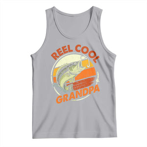 Reel Cool Grandpa Tank Top Funny Fathers Day Dada Fishing Lover Fisherman TS10 Athletic Heather Print Your Wear