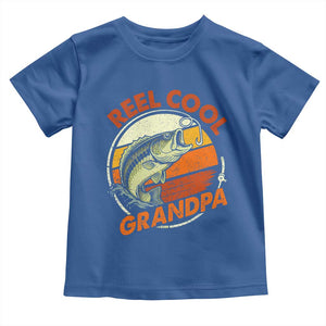 Reel Cool Grandpa Toddler T Shirt Funny Fathers Day Dada Fishing Lover Fisherman TS10 Royal Blue Print Your Wear