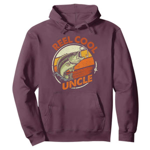 Uncle Fishing Hoodie Reel Cool Uncle Funny Fathers Day Fisherman TS10 Maroon Print Your Wear