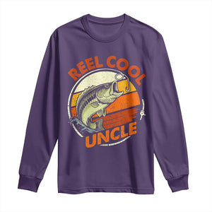 Uncle Fishing Long Sleeve Shirt Reel Cool Uncle Funny Fathers Day Fisherman TS10 Purple Print Your Wear