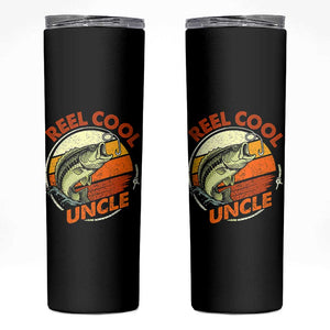 Uncle Fishing Skinny Tumbler Reel Cool Uncle Funny Fathers Day Fisherman TS10 Black Print Your Wear