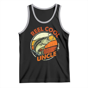 Uncle Fishing Tank Top Reel Cool Uncle Funny Fathers Day Fisherman TS10 Black Athletic Heather Print Your Wear