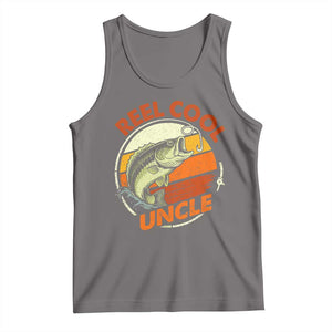 Uncle Fishing Tank Top Reel Cool Uncle Funny Fathers Day Fisherman TS10 Deep Heather Print Your Wear