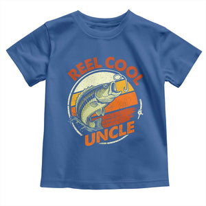 Uncle Fishing Toddler T Shirt Reel Cool Uncle Funny Fathers Day Fisherman TS10 Royal Blue Print Your Wear