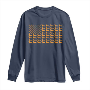 Vintage Dachshund Dad American Flag Long Sleeve Shirt Weiner Dog Fathers Day Gifts For Dog Lovers Dad TS10 Navy Print Your Wear