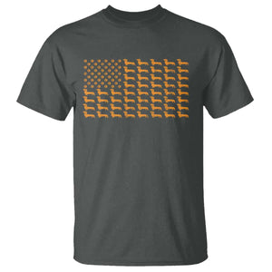 Vintage Dachshund Dad American Flag T Shirt Weiner Dog Fathers Day Gifts For Dog Lovers Dad TS10 Dark Heather Print Your Wear