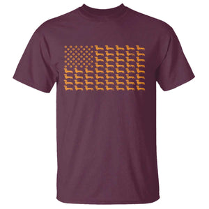 Vintage Dachshund Dad American Flag T Shirt Weiner Dog Fathers Day Gifts For Dog Lovers Dad TS10 Maroon Print Your Wear