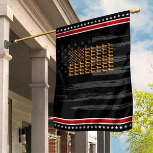 Vintage Dachshund Dad American Flag Garden Flag Weiner Dog Fathers Day Gifts For Dog Lovers Dad TS10 Distressed Black Red Print Your Wear
