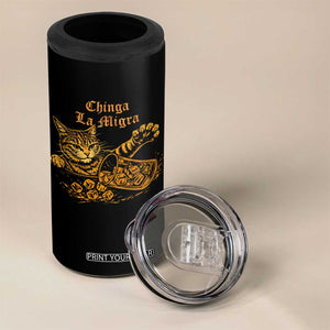Chinga La Migra 4 in 1 Can Cooler Tumbler Retro Protest Subtle FDT Cat Meme TS10 Print Your Wear