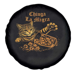 Chinga La Migra Spare Tire Cover Retro Protest Subtle FDT Cat Meme TS10 Print Your Wear