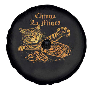 Chinga La Migra Spare Tire Cover Retro Protest Subtle FDT Cat Meme TS10 Print Your Wear