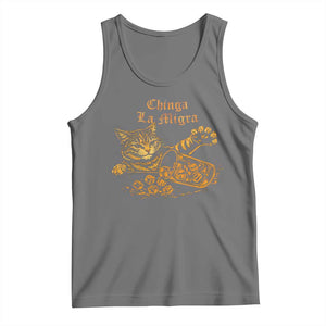 Chinga La Migra Tank Top Retro Protest Subtle FDT Cat Meme TS10 Black Heather Print Your Wear